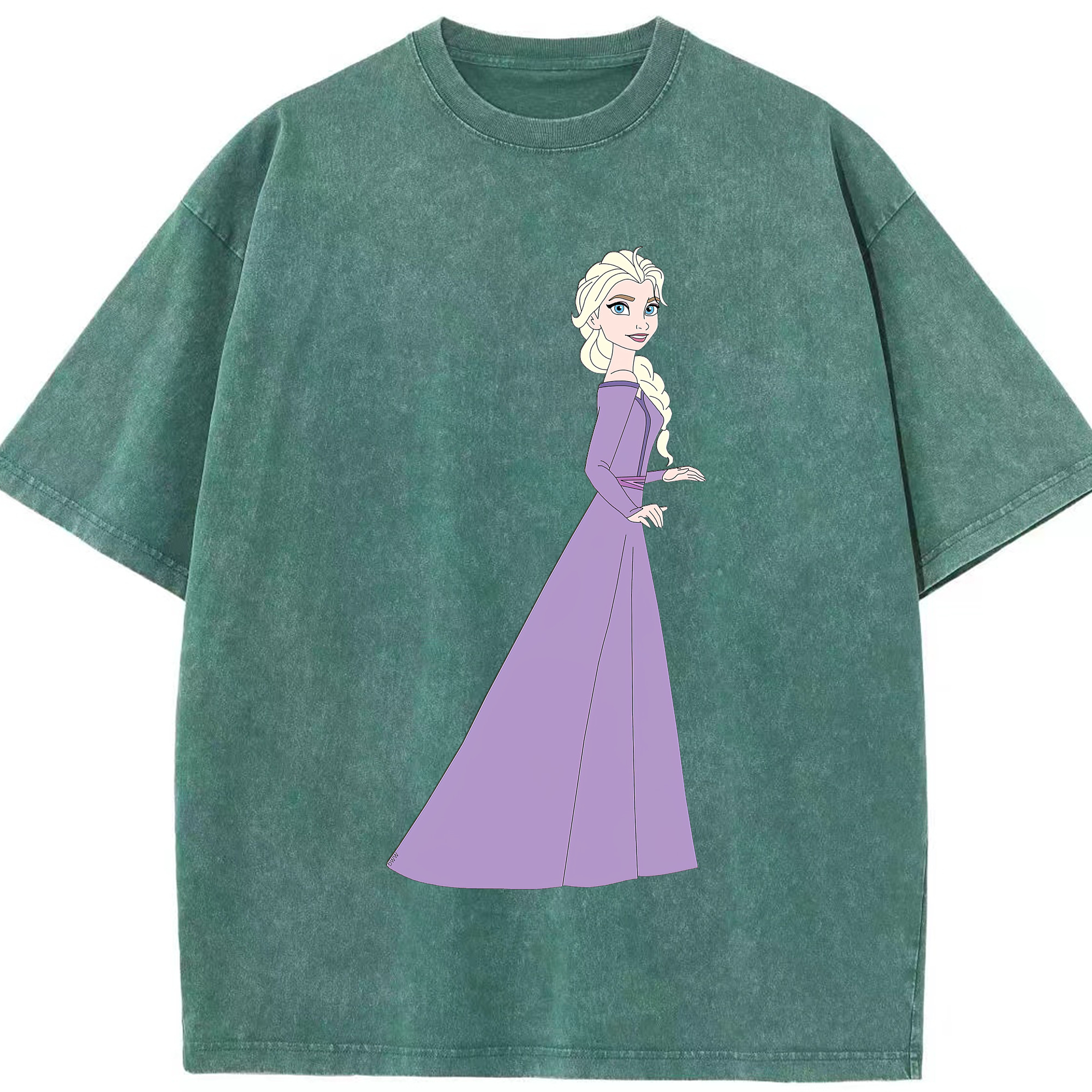 （画像用） アナと雪の女王 アンナ エルサ Frozen Anna Elsa 綿100% ヴィンテージ風 半袖Tシャツ（フロントプリント）